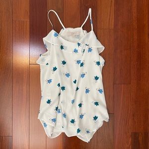 LOFT ruffled scoop neck tank